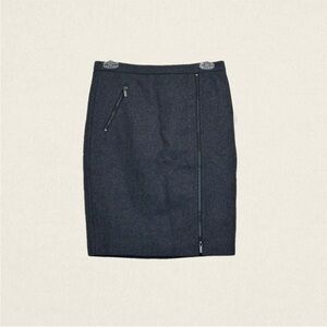 J.Crew The Pencil Asymmetrical Zipper Wool Blend Skirt.